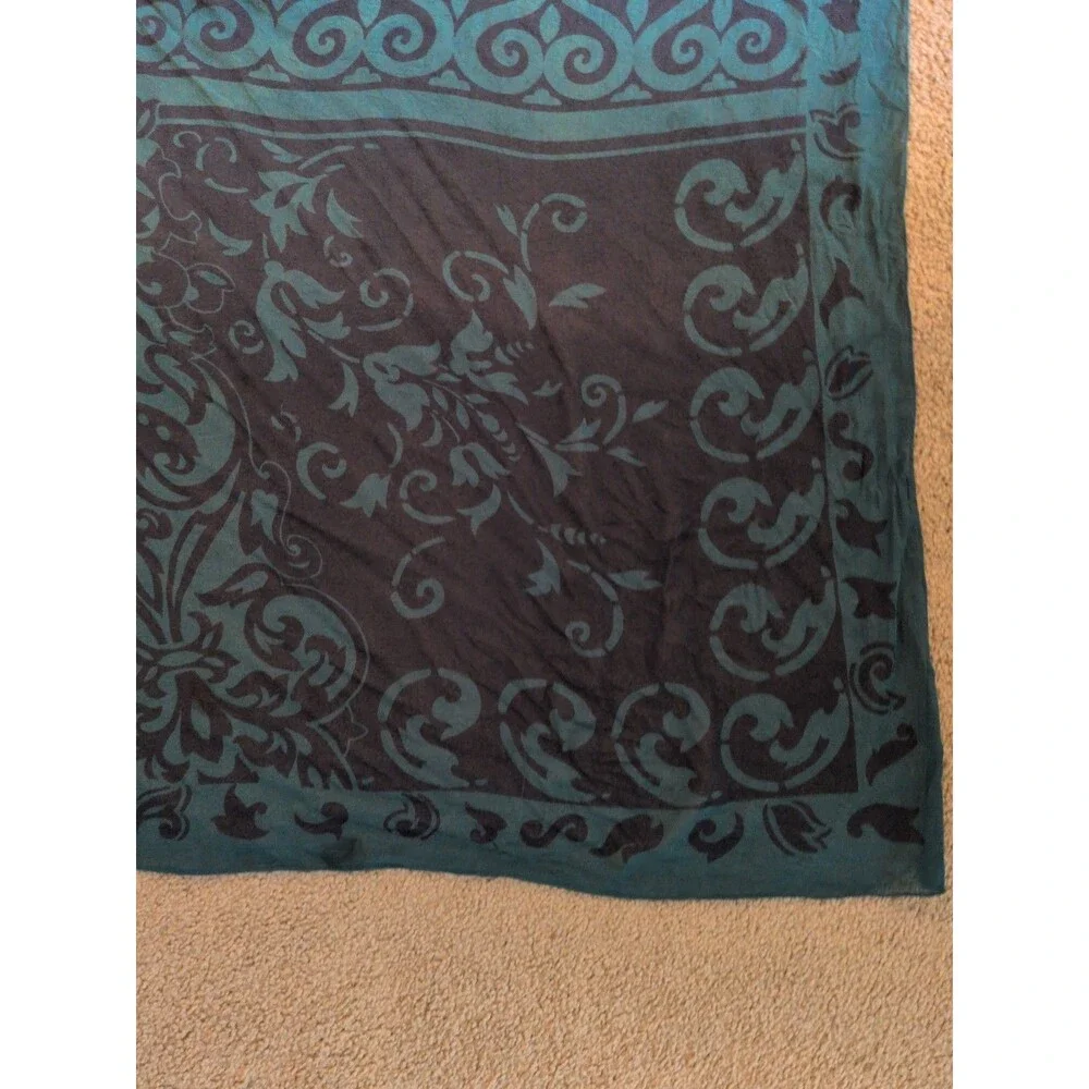 Vintage Georgiou 100% Silk Paisley Scarf 45x45”  Swirl Pattern Large Wrap / Top